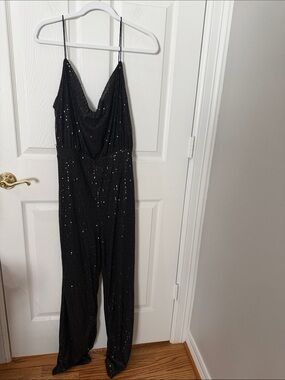 Black sequin jumpsuit size 8/10 large